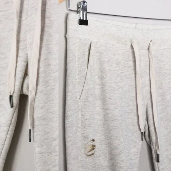 NWT NSF Peyton Ripped Sweatpants Jogger XS Light Grey Distressed Street $228 NEW - Picture 10 of 14